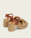 Sandalia de tacón piel y textil Porronet JILLIAN 3063-020 CUERO