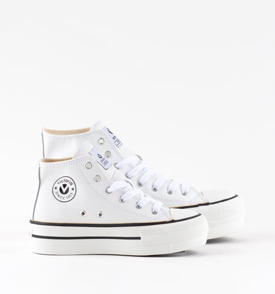 Zapatillas Victoria TRIBU DOBLE BOTIN EFECTO PIEL 1061107 Blanco