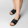 Sandalia plana de mujer tipo zueco Marila ANKARA Negro