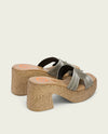 Sandalia tacón piel y textil Porronet JAMIE 3060-023 PLOMO