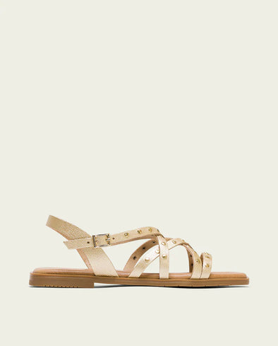 Sandalia plana de piel Porronet VICTORIA 3113-091 Oro