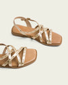 Sandalia plana de piel Porronet VICTORIA 3113-091 Oro