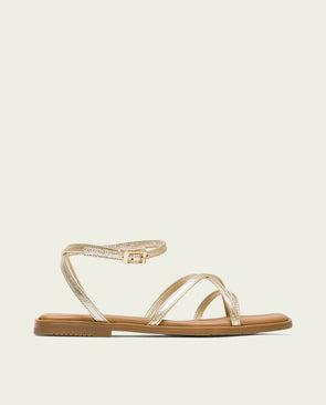 Sandalia plana de piel Porronet VALENTINA 3114-091 Oro