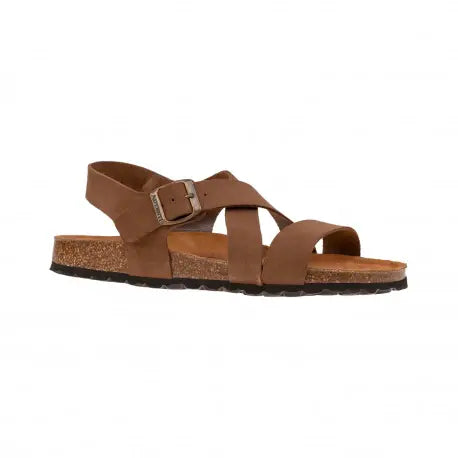 Sandalia BIO tira cruzada y hebilla lateral 7446 MARRÓN
