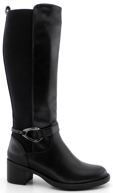 Bota caña elástica Amarpies AZS29510 Negro