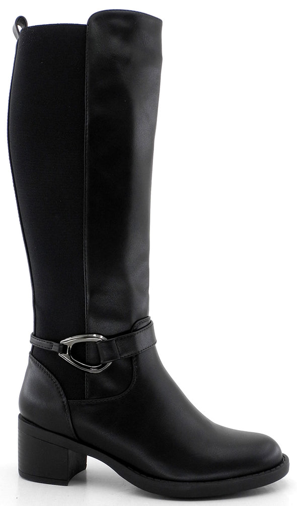 Bota caña elástica Amarpies AZS29510 Negro