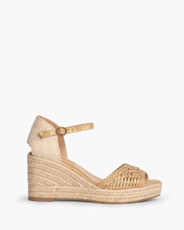 Sandalia de esparto Corina M4366 ORO – Arezo Zapatos