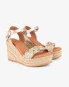 Sandalias CUÑA Popa Bandon con hebilla CA34102 Oro