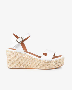 Sandalias CUÑA Popa Arambol Piel CB31902 Blanco