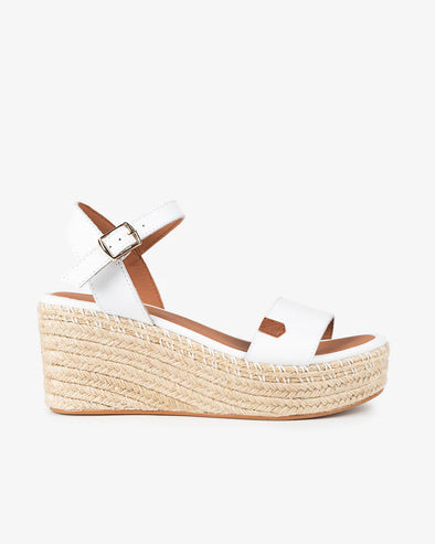 Sandalias CUÑA Popa Arambol Piel CB31902 Blanco
