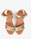Sandalias CUÑA Popa Albany Oro Yute con hebilla CB33801 Oro