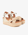 Sandalias CUÑA Popa Benijo Yute Oro CB36202 Oro