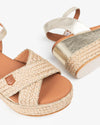 Sandalias CUÑA Popa Benijo Yute Oro CB36202 Oro