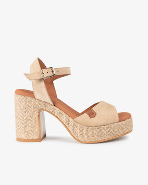 Sandalias de tacón Popa Marsella Serraje CT35502 Beige