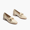 Mocasín con adorno metal mujer de Pitillos 10481 Crema-Piedra