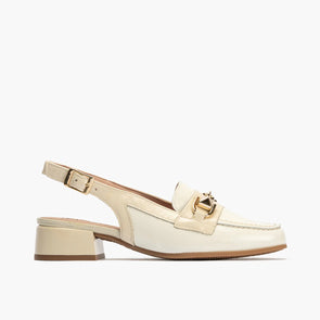 Mocasín punta cuadrada talón abierto mujer de Pitillos 10483 Hielo-Crema