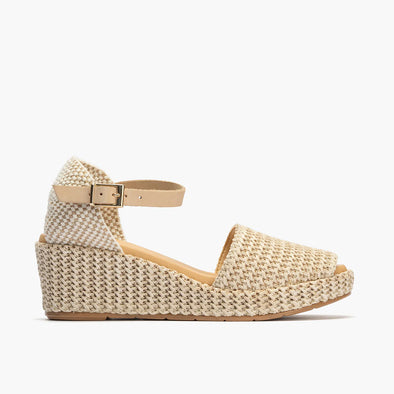 Sandalia de Pitillos con hebilla en rafia 10560 Natural