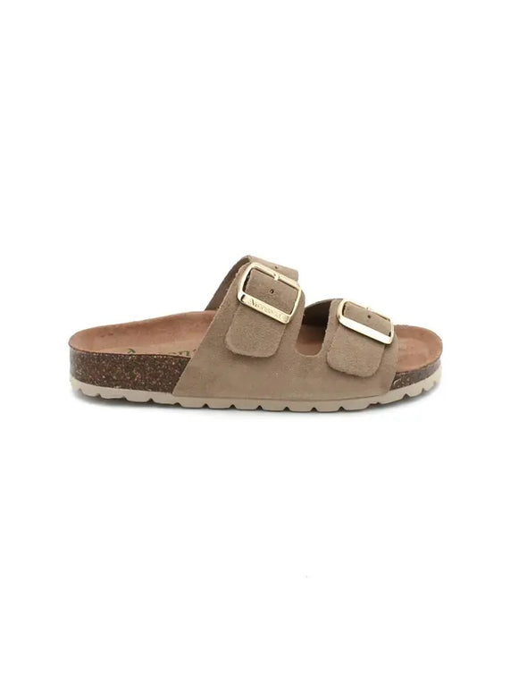 Sandalia BIO de mujer dos hebillas 747 Taupe